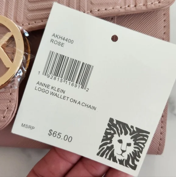 Crossbody Anne Klein Logo Wallet On A Chain Rose Bag - Picture 13 of 16